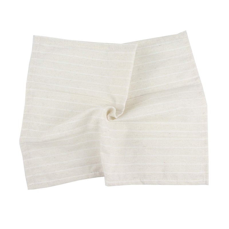 INFEI White Striped Linen Cotton Dinner Cloth Napkins - Set of 12 (40 x 30 cm) - for Events & Home Use (Beige) - Image 3